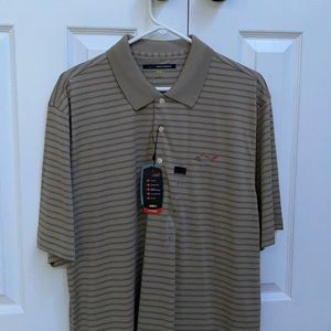 Large Brown/Tan Greg Norman Play Dry Polo